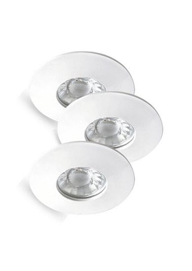 Rabalux LED zápustné bodové svietidlo Randy 3x4W | 350lm | 3000K | IP44 - set 3 svietidiel, biela