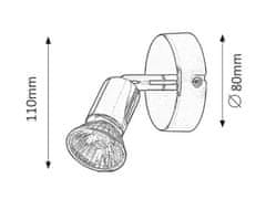 Rabalux Nástenné bodové svietidlo Norton spot 1xGU10, max. 50W, IP20, chróm