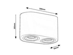 Rabalux Prisadené stropné bodové svietidlo Kobald 2x42W | GU10 - čierna