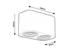 Rabalux Prisadené stropné bodové svietidlo Kobald 2x42W | GU10 - biela