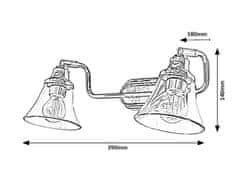 Rabalux Kúpeľňové nástenné svietidlo Antoine 2x40W | E14 | IP44 - chróm