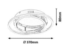 Rabalux LED stropné stmievateľné svietidlo Selena 1x30W | 2400lm | 4000K - priemer 37cm, chróm