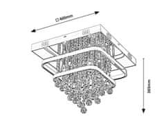 Rabalux LED prisadený luster Pallas 1x36W+4x40W | 4xE14 | 2430lm | 4000K - 3 fázové stmievanie