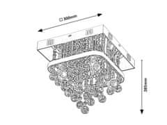 Rabalux LED prisadený luster Pallas 1x23W+4x40W | 4xE14 | 1470lm | 4000K - 3 fázové stmievanie