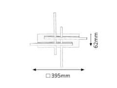 Rabalux LED prisadené stropné svietidlo Meredith 1x20W | 1440lm | 4000K - chróm