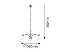 Rabalux Tristan závesný lust max. 3x40W, E14, IP20, saténový chróm