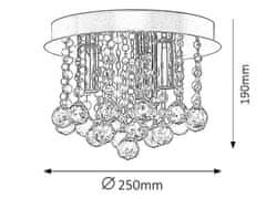 Rabalux CORINNA stropné svietidlo max. 3x40W | E14 | IP20 | chróm