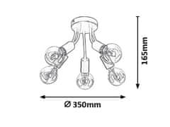 Rabalux ALMUS prisadené stropné svietidlo max. 5x60W | E27 | IP20 - čierna