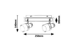 Rabalux LED kúpeľňové prisadené svietidlo Harold 2x5W | 800lm | 4000K | IP44 - chróm