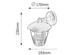 Rabalux MARSEILLE vonkajšie nástenné svietidlo max. 1x60W | E27 | IP44 - čierne