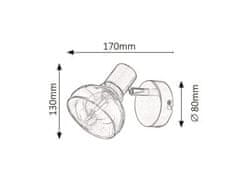 Rabalux HOLLY nástenné bodové svietidlo max. 1x40W | E14 | IP20 - antická zlatá