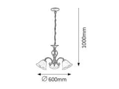 Rabalux BECKWORTH závesný luster max. 3x40W | E14 | IP20 - bronzová