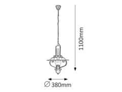 Rabalux ENNAI závesný lampáš max. 1x60W | E27 | IP20 - tmavé drevo, čierna