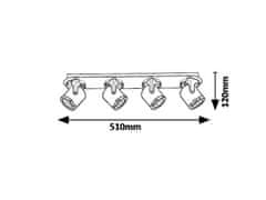 Rabalux APRIL prisadené stropné bodové svietidlo max. 4x5W | GU10 | IP20 - červená