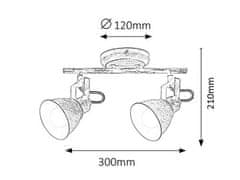 Rabalux VIVIENNE stropné bodové svietidlo max. 2x40W | E14 | IP20 - antická biela