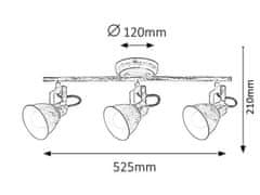Rabalux VIVIENNE stropné bodové svietidlo max. 3x40W | E14 | IP20 - antická biela