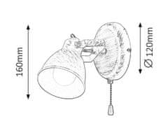 Rabalux VIVIENNE nástenné bodové svietidlo max. 1x15W | E14 | IP20 - antická biela
