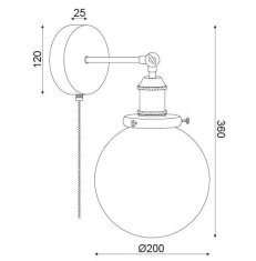 ACA Nástenné svietidlo TARO max. 60W/230V/E27/IP20