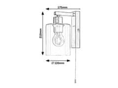 Rabalux MIROSLAW nástenná lampa max. 1x40W | E27 | IP20 - saténový chróm