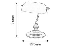 Rabalux BANK stolné svietidlo max. 60W | E27 | IP20 - saténový chróm