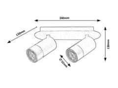 Rabalux ZIRCON prisadené bodové svietidlo max. 2x5W | GU10 - čierna, strieborná