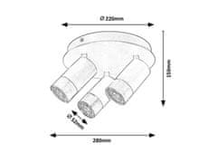 Rabalux ZIRCON stropné bodové svietidlo max. 3x5W | GU10 - čierna, strieborná