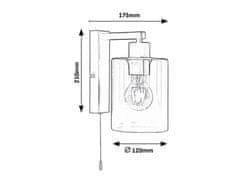 Rabalux MIROSLAW nástenná lampa max. 1x40W | E27 | IP20 - matná čierna