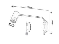 Rabalux ZIRCON nástenné bodové svietidlo max. 1x5W | GU10 - čierna, strieborná