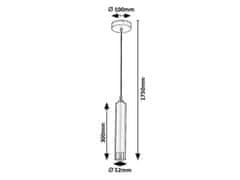 Rabalux ZIRCON závesné bodové svietidlo max. 1x5W | GU10 - čierna, strieborná