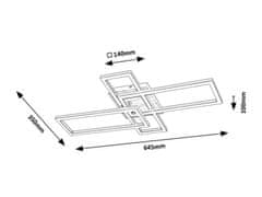 Rabalux LED prisadené stropné svietidlo Ashton 24W | 1870lm | 4000K - chróm