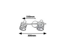 Rabalux Prisadené bodové svietidlo Oberon 2x40W | E14 | IP20 - kávová, jantárové sklo