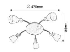 Rabalux SOMA stropné svietidlo 5x40W | E14, farba chrómu