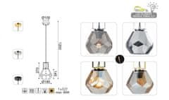 ACA Závesné svietidlo DIAMONDRA max. 40W/E27/230V/IP20