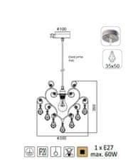 ACA Závesné svietidlo ZIZI max. 60W/E27/230V/IP20