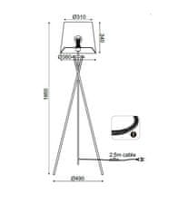 ACA Stojacia lampa AGATHA max. 40W/E27/230V/IP20, hnedá