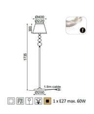 ACA Stojacia lampa EVITA max. 60W/E27/230V/IP20