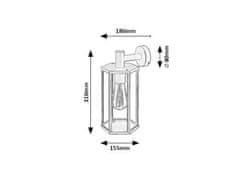 Rabalux DUBROVNIK vonkajšie nástenné svietidlo 7238