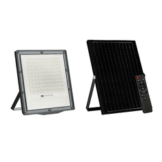 ACA Lightning LED solárny reflektor FLARE 180W/4000K/IP66/Li-Fe 3,2V/18Ah, čierna farba