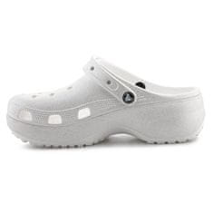 Crocs Dreváky biela 41 EU Classic Platform Glitter Clog W Chalk