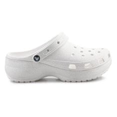 Crocs Dreváky biela 41 EU Classic Platform Glitter Clog W Chalk