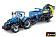 BBurago 10cm Farm tractor New Holland T7.315 s kultivátorom