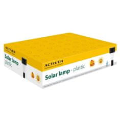 ACTIVER Lampa solárna kónická, plast, display, súprava 8 ks