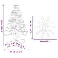 Vidaxl Drevený vianočný stromček biely 100 cm masívna borovica