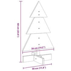 Vidaxl Drevený vianočný stromček biely 60 cm masívna borovica