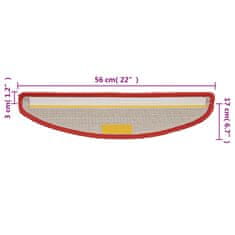 Vidaxl Nášľapy na schody 10 ks 56x17x3 cm červené