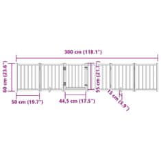 Petromila vidaXL Brána pre psa s dverami sklad. 6 panelov masívne jedľové drevo