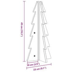 Vidaxl Drevený vianočný stromček biely 49 cm masívna borovica