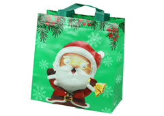 shumee Santa Claus darčeková taška zelená 23 cm x 21,5 cm x 11 cm