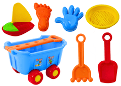 shumee Sand Toys Modrý vozík Hrable Loď 8 El