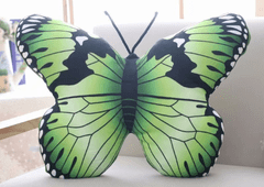 shumee Maskot Plyšový vankúš Green Butterfly 40 x 30 cm